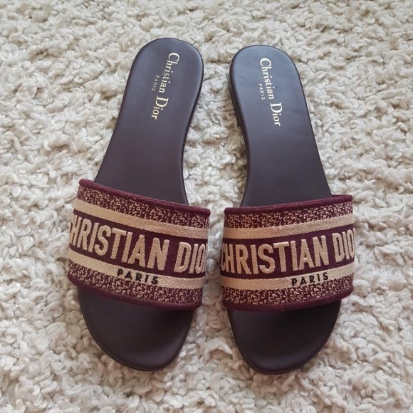Burgundy dior slides Clearance